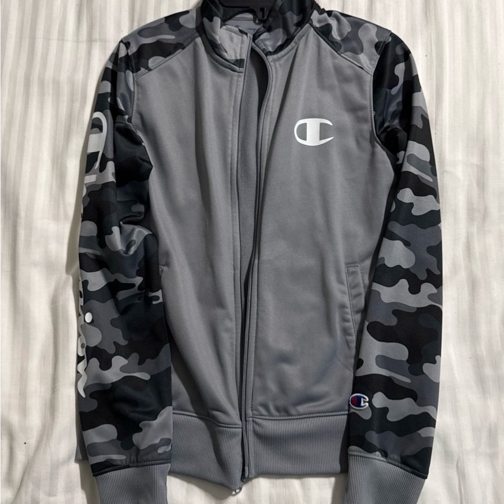 Champion Gray and Black Camo Track Jacket